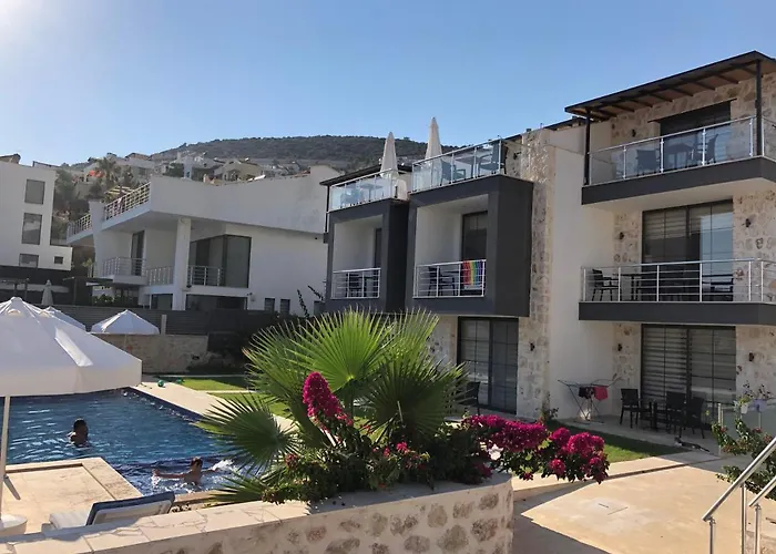 Stone House Aparts 1 1 Mit Zwei Balkone Und Poolblick Kalkan No 4 Kaş