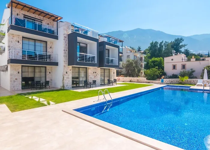 Stone House Aparts 1 1 Mit Zwei Balkone Und Poolblick Kalkan No 4